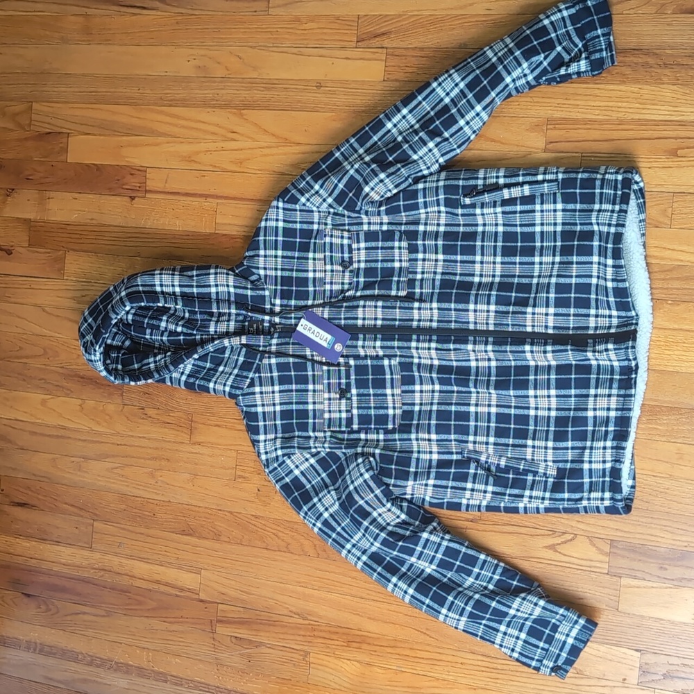 Men's Blue Plaid Lightweight Jacket